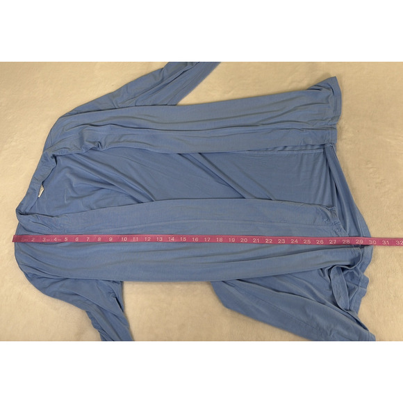 Soma Women's Periwinkle Blue Soft Knit Open Front Draped Cardigan Size Lg Chrty - Picture 5 of 9